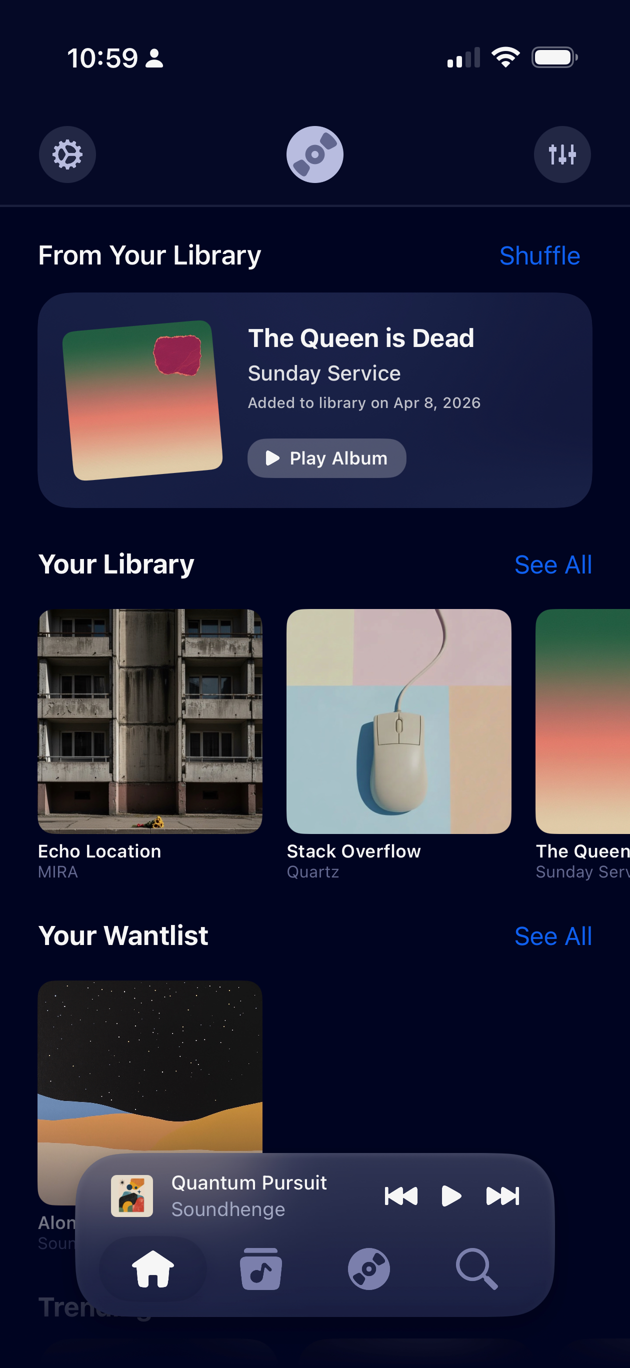Albums library view